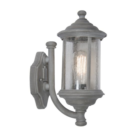 Där Lighting Brompton Outdoor Wall Light Matt Grey Glass IP43