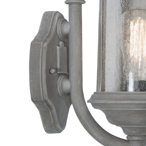 där lighting Brompton Outdoor Wall Light Matt Grey Glass IP43