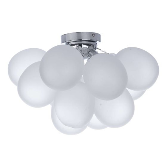 Där Lighting Bubbles 4 Light Flush Polished Chrome Frosted Glass