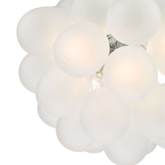 Där Lighting Bubbles 6 Light Pendant Polished Chrome Frosted Glass