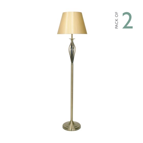 Där Lighting Bybliss Floor Lamp Antique Brass With Shade (Multipack)