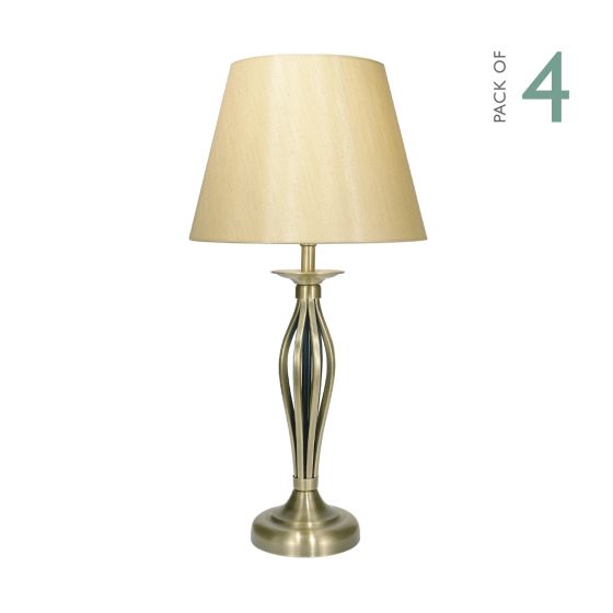 Där Lighting Bybliss Table Lamp Antique Brass With Shade (Multipack)