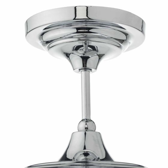 där lighting Caden Bathroom Semi Flush Polished Chrome Opal Glass IP44