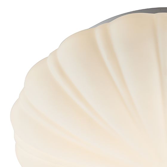 Där Lighting Cafe Bathroom Flush Scalloped Opal Glass IP44