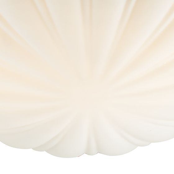 där lighting Cafe Bathroom Flush Scalloped Opal Glass IP44