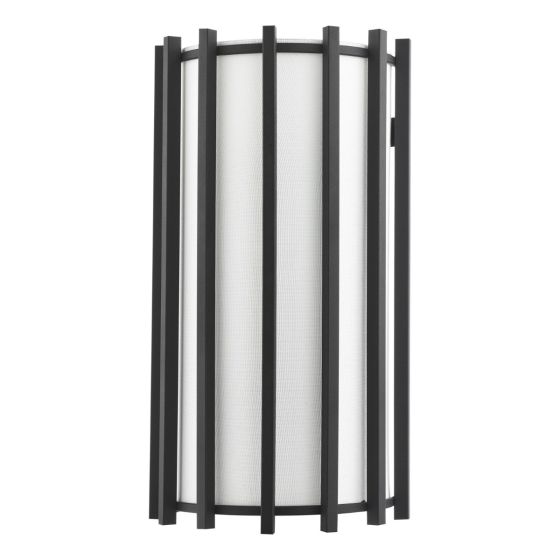 Där Lighting Cagliari Wall Light Matt Black With Ivory Shade