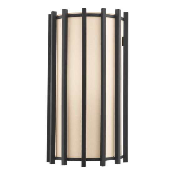 där lighting Cagliari Wall Light Matt Black With Ivory Shade