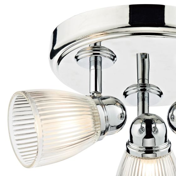 Där Lighting Cedric Bathroom 3 Light Spotlight Polished Chrome Glass IP44