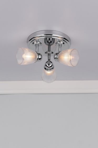 Där Lighting Cedric Bathroom 3 Light Spotlight Polished Chrome Glass IP44
