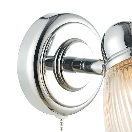 Där Lighting Cedric Bathroom Single Wall Spotlight Polished Chrome Glass IP44