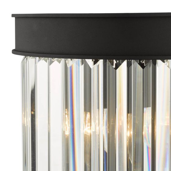 Där Lighting Celeus 2 Light Wall Light Anthracite & Crystal