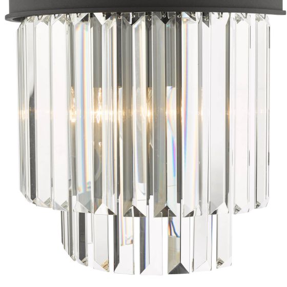 Där Lighting Celeus 2 Light Wall Light Anthracite & Crystal