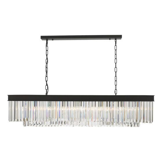 Där Lighting Celeus 6 Light Bar Pendant Anthracite & Crystal