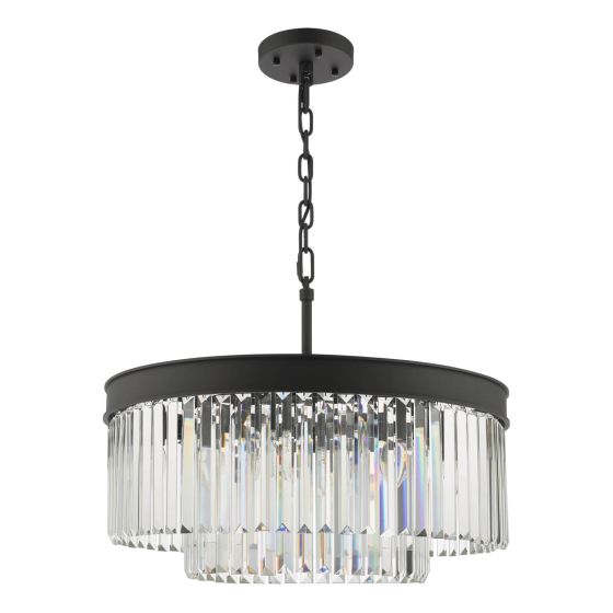 Där Lighting Celeus 6 Light Chandelier Anthracite & Crystal