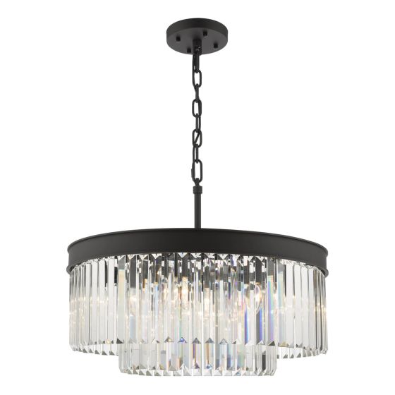 där lighting Celeus 6 Light Chandelier Anthracite & Crystal