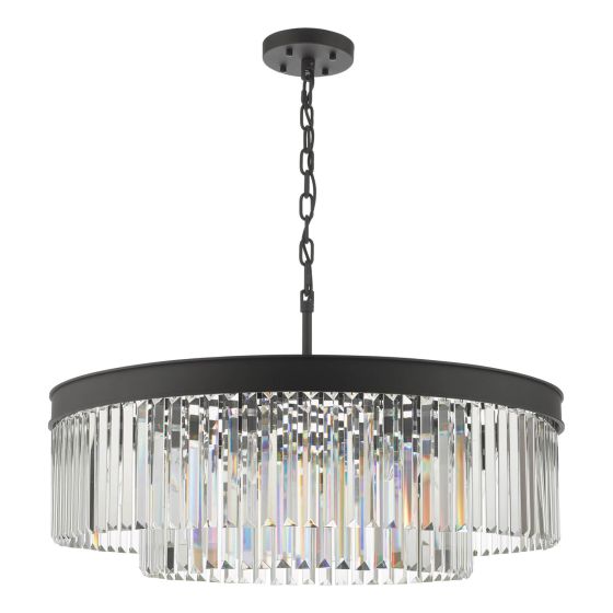 Där Lighting Celeus 8 Light Chandelier Anthracite & Crystal