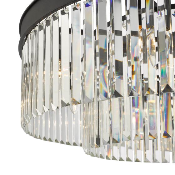 Där Lighting Celeus 8 Light Chandelier Anthracite & Crystal