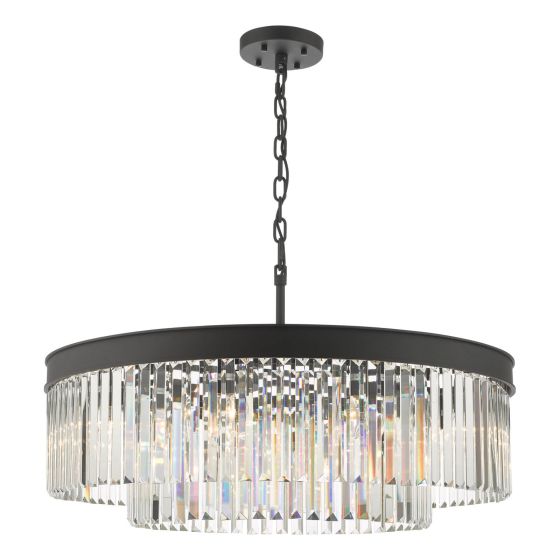 där lighting Celeus 8 Light Chandelier Anthracite & Crystal