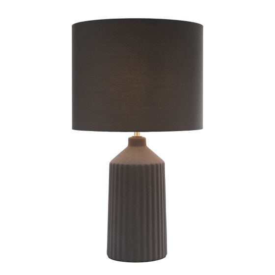 där lighting Chloris Large Table Lamp Grey With Shade