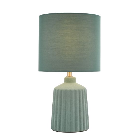 där lighting Chloris Small Table Lamp Green With Shade