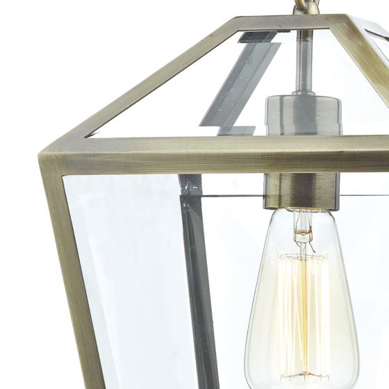 Där Lighting Churchill 1 Light Pendant Antique Brass