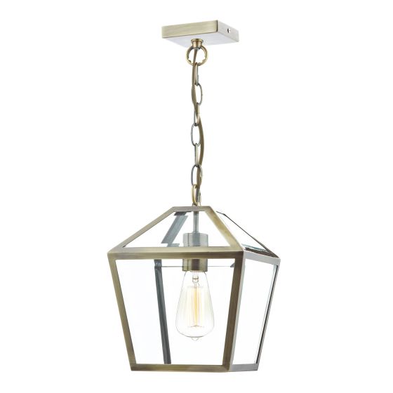 Där Lighting Churchill 1 Light Pendant Antique Brass