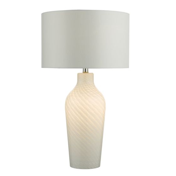 Där Lighting Cibana White Faux Silk Drum Shade 36cm