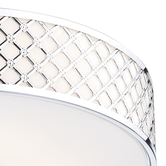 där lighting Civic 5 Light Flush Large Polished Chrome