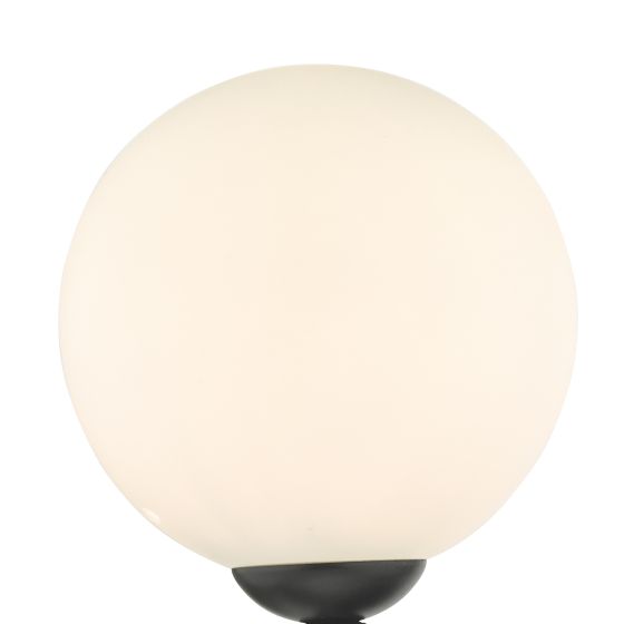 Där Lighting Cohen 1 Light Wall Light Matt Black With Opal Glass