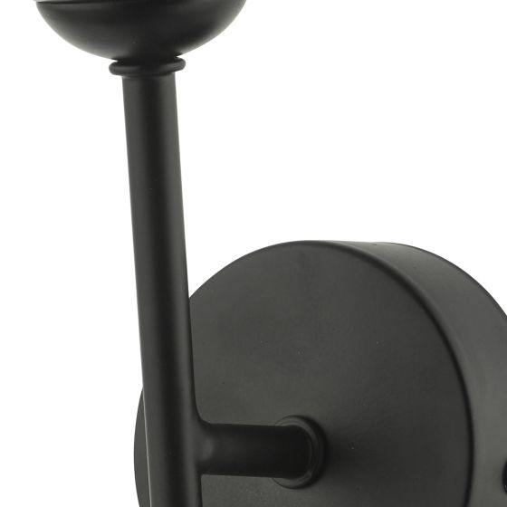 Där Lighting Cohen 1 Light Wall Light Matt Black With Smoked Glass