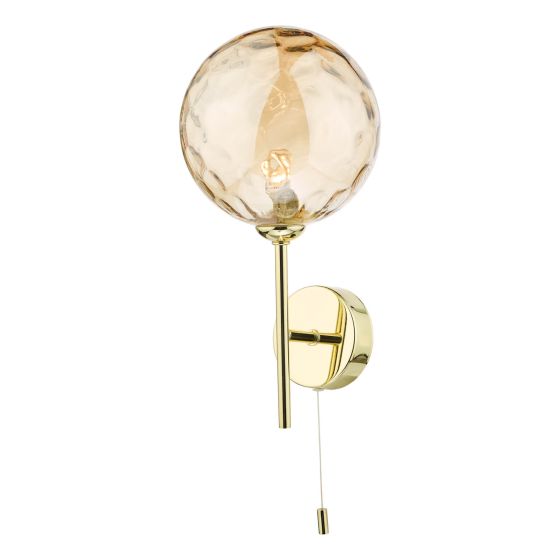 där lighting Cohen Wall Light Polished Gold Champagne Glass