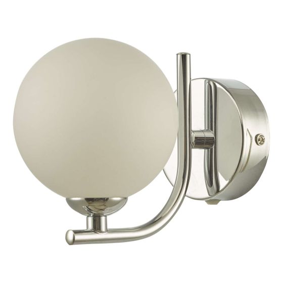 Där Lighting Cradle 1 Light Wall Light Polished Chrome Opal Glass