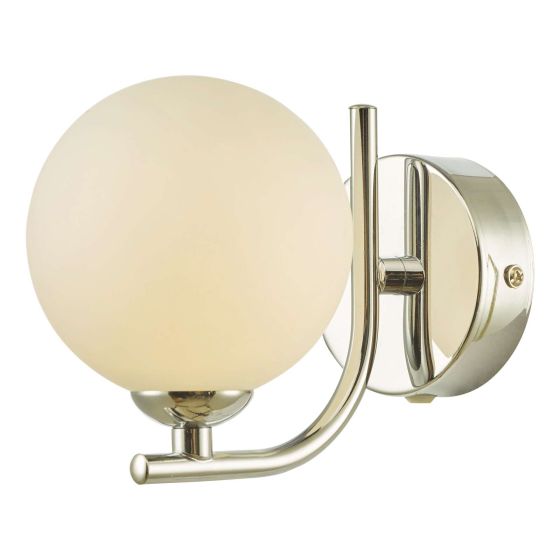 där lighting Cradle 1 Light Wall Light Polished Chrome Opal Glass