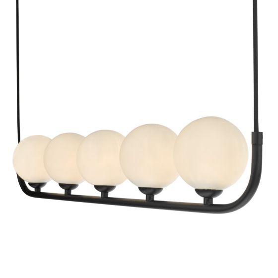Där Lighting Cradle 5 Light Bar Pendant Matt With Opal Glass