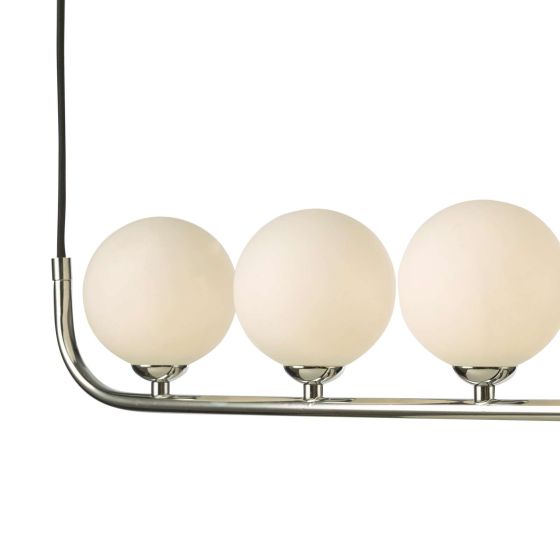 Där Lighting Cradle 5 Light Bar Pendant Polished Chrome Opal Glass