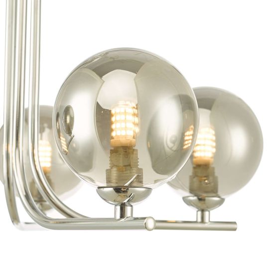 Där Lighting Cradle 5 Light Semi Flush Polished Chrome Smoked Glass
