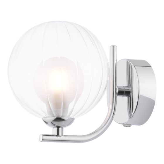 Där Lighting Cradle Wall Light Polished Chrome & Clear/Opal Glass