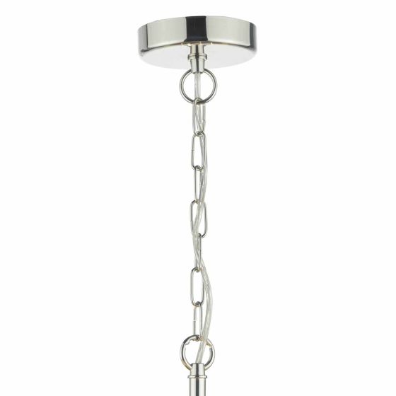Där Lighting Cristin 4 Light Pendant Polished Nickel With Ivory Shade