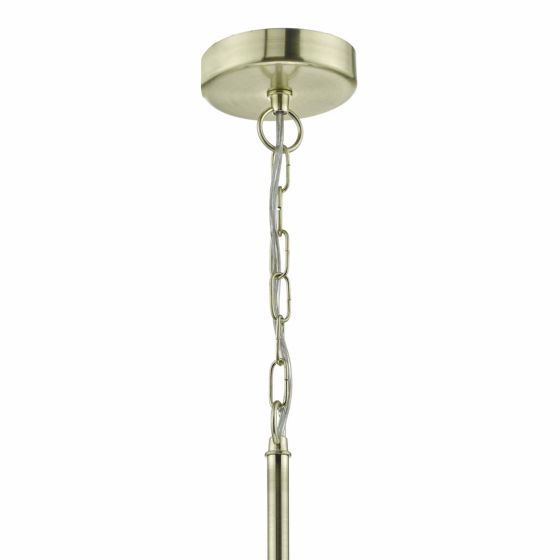 Där Lighting Cristin 4 Light Pendant Satin Brass With Navy Shade