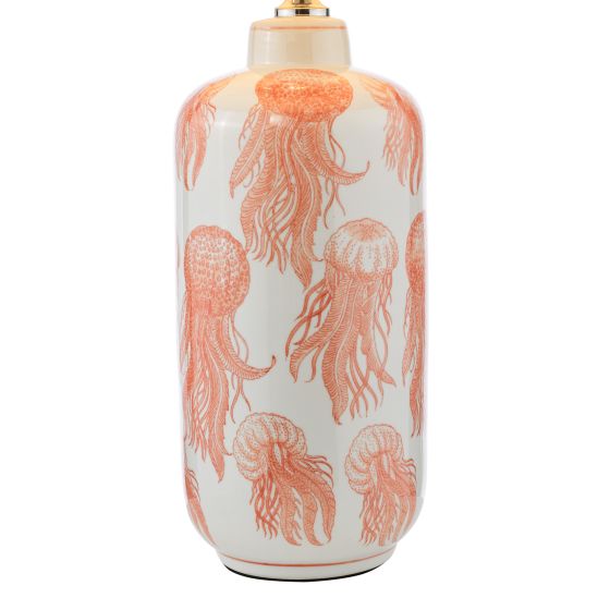 Där Lighting Cyanea Ceramic Table Lamp Pink And Satin Chrome With Shade