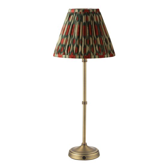 Där Lighting Dahl Rechargeable Table Lamp Matt Antique Brass With Shade LED