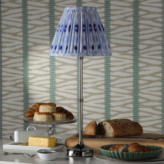 Där Lighting Dahl Rechargeable Table Lamp Polished Nickel With Shade LED