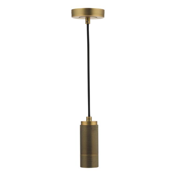 där lighting 1 Light Knurled Brass E27 Suspension