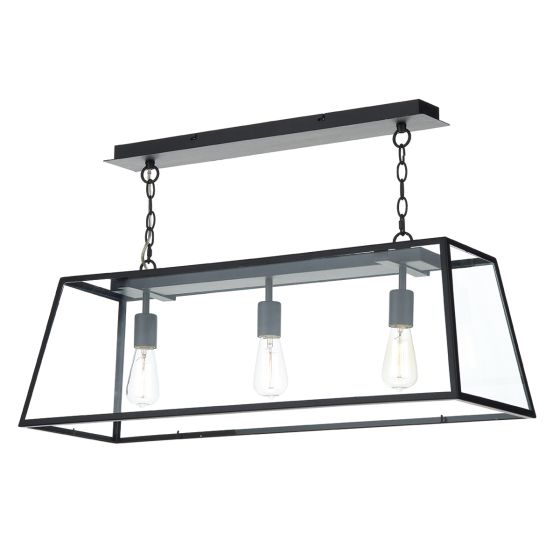 Där Lighting Academy 3 Light Pendant Black