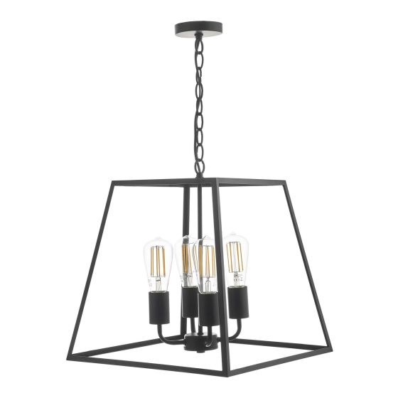Där Lighting Academy 4 Light Lantern Black