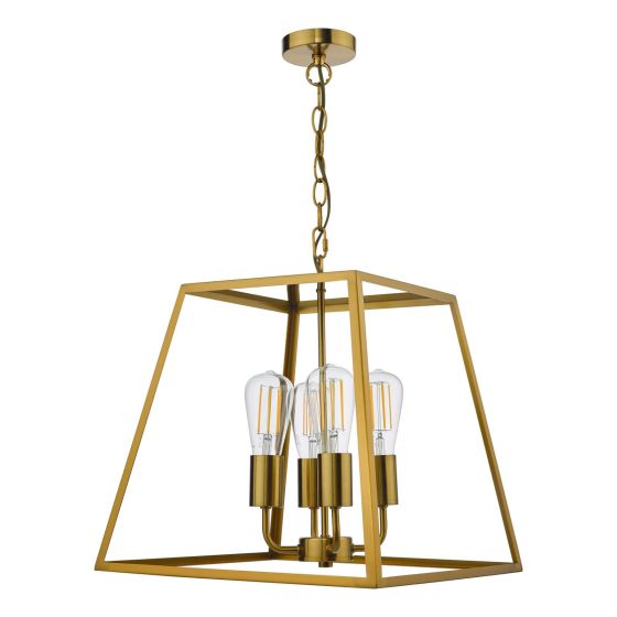 Där Lighting Academy 4 Light Lantern Natural Brass