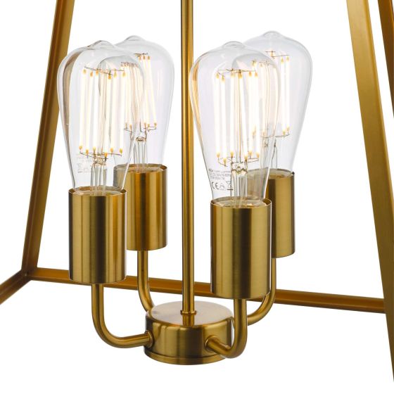 Där Lighting Academy 4 Light Lantern Natural Brass