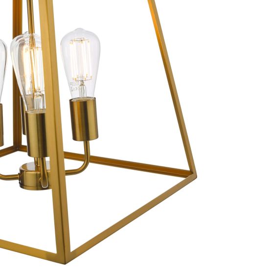 Där Lighting Academy 4 Light Lantern Natural Brass