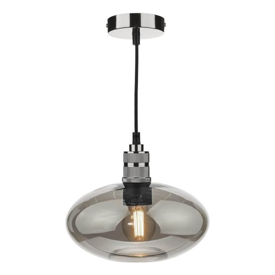 Där Lighting Aiden Easy Fit Pendant Smoked Glass