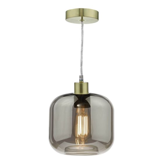 Där Lighting Aiden Easy Fit Pendant Smoked Glass